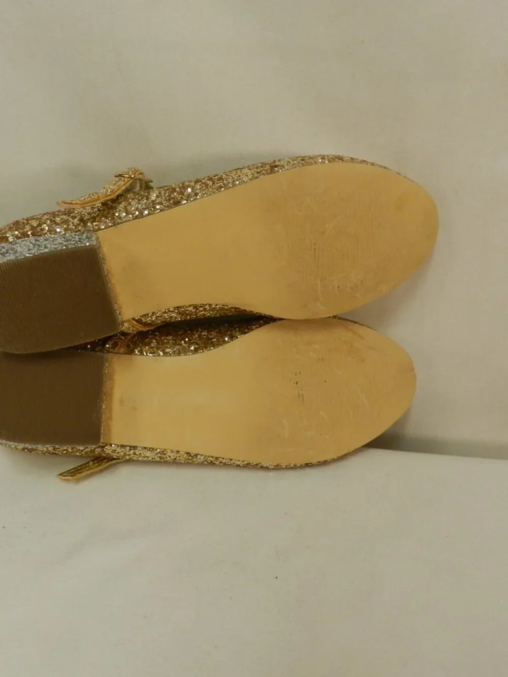Crewcuts Glitter Gold & Silver Mary Jane shoes J. Crew Girls Occasion Size Sz 5